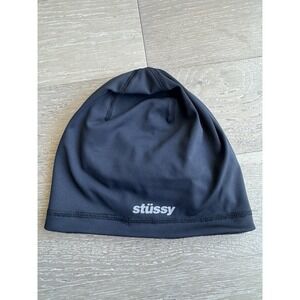 STUSSY REVERSIBLE TECH BEANIE SKULLCAP ONYX BLACK ❤️✅ BRAND NEW SHIPS ASAP
